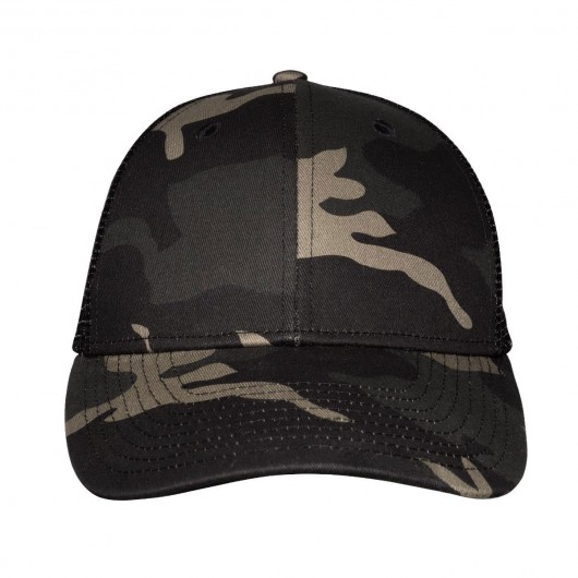Front Black Camo Caps